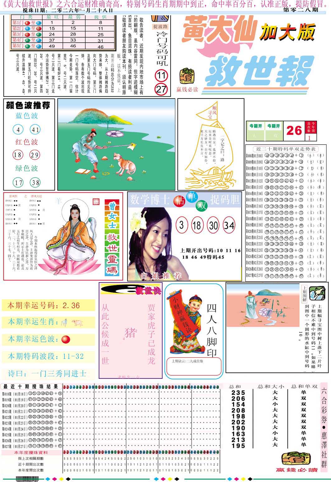 028期黄大仙救世A加大版[图]