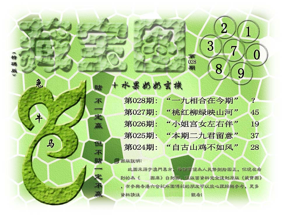 028期(水果奶奶藏宝图)正版[图]