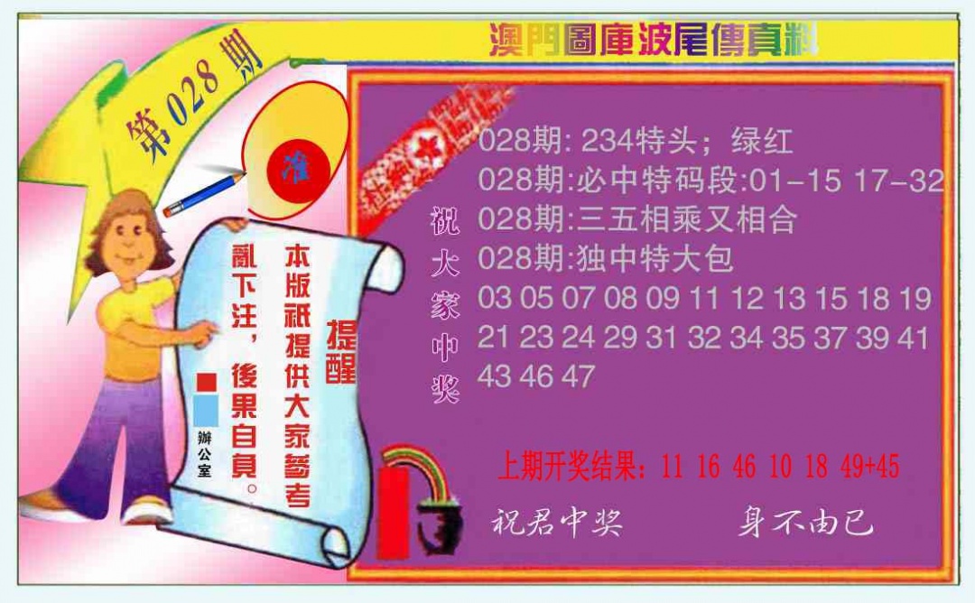 028期波尾传真料[图]