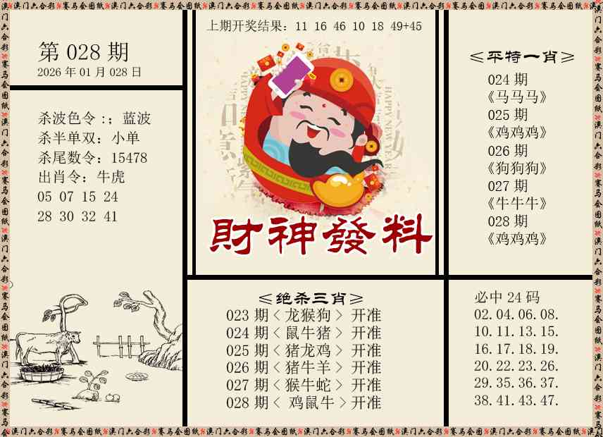 028期财神发料[图]