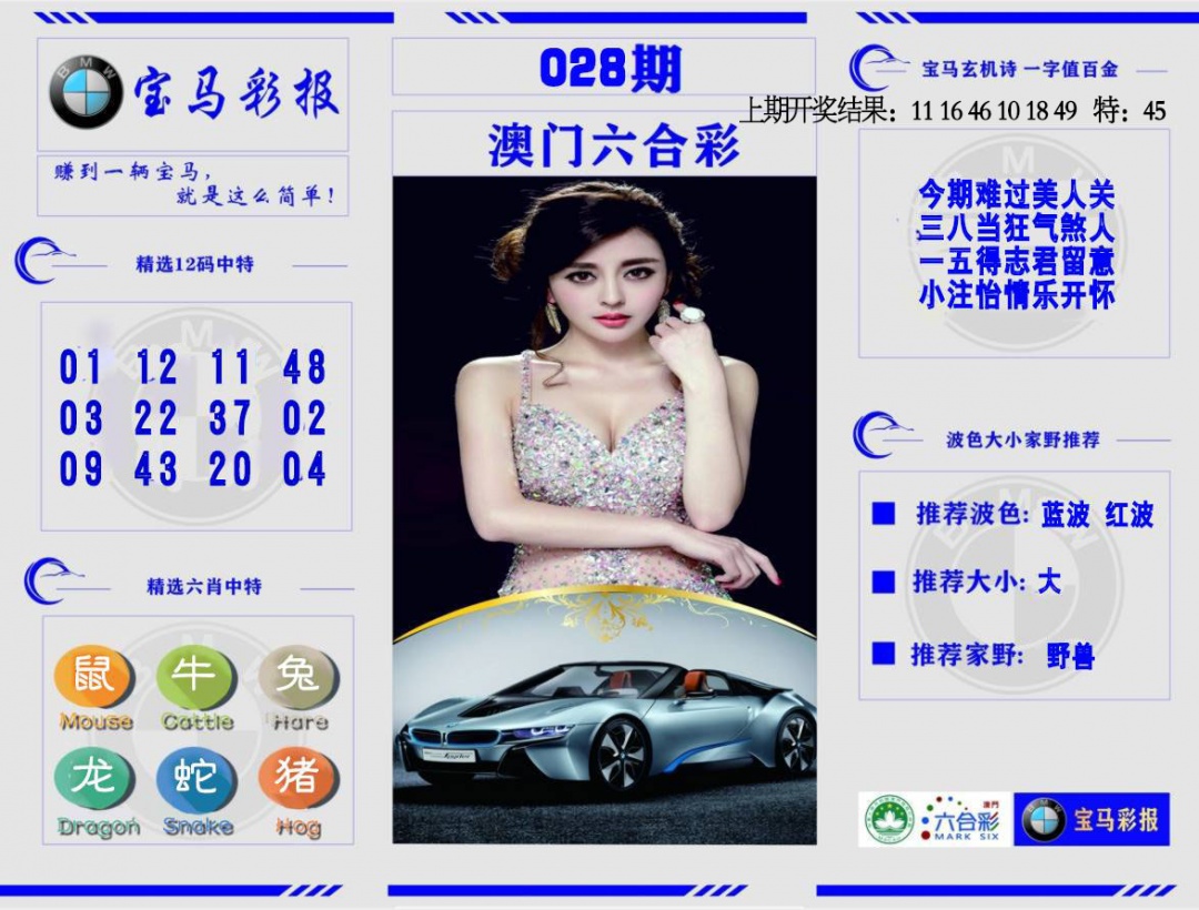 028期宝马彩报[图]