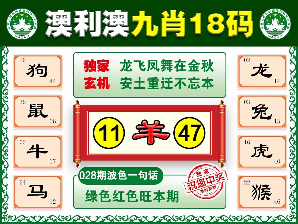 028期澳利澳九肖[图]