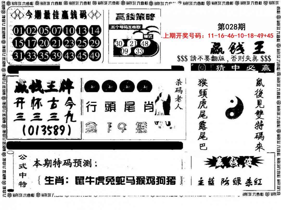 028期赢钱料[图]