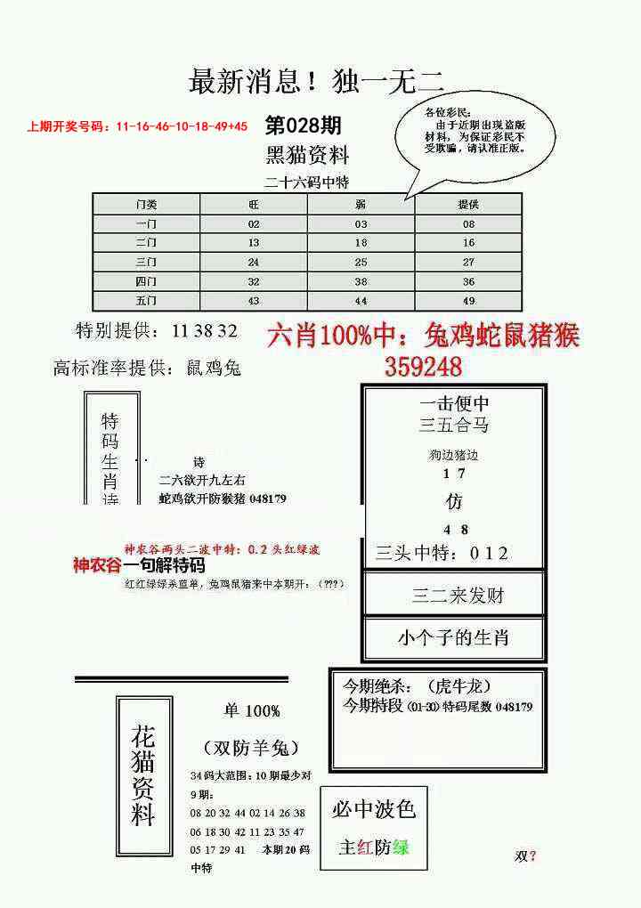 028期独一无二(正)[图]