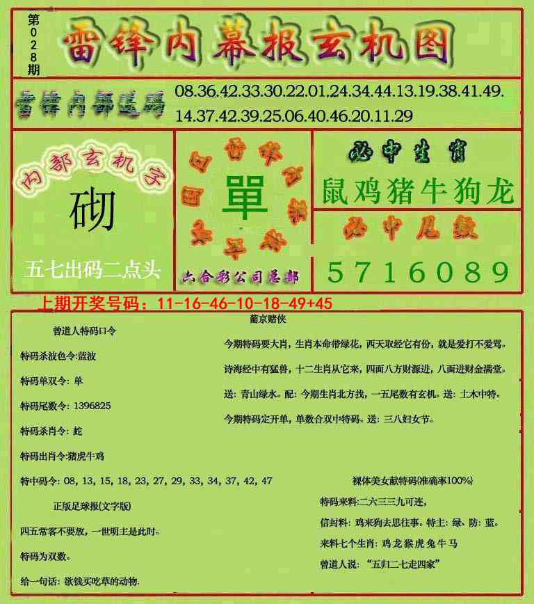 028期雷锋玄机报[图]