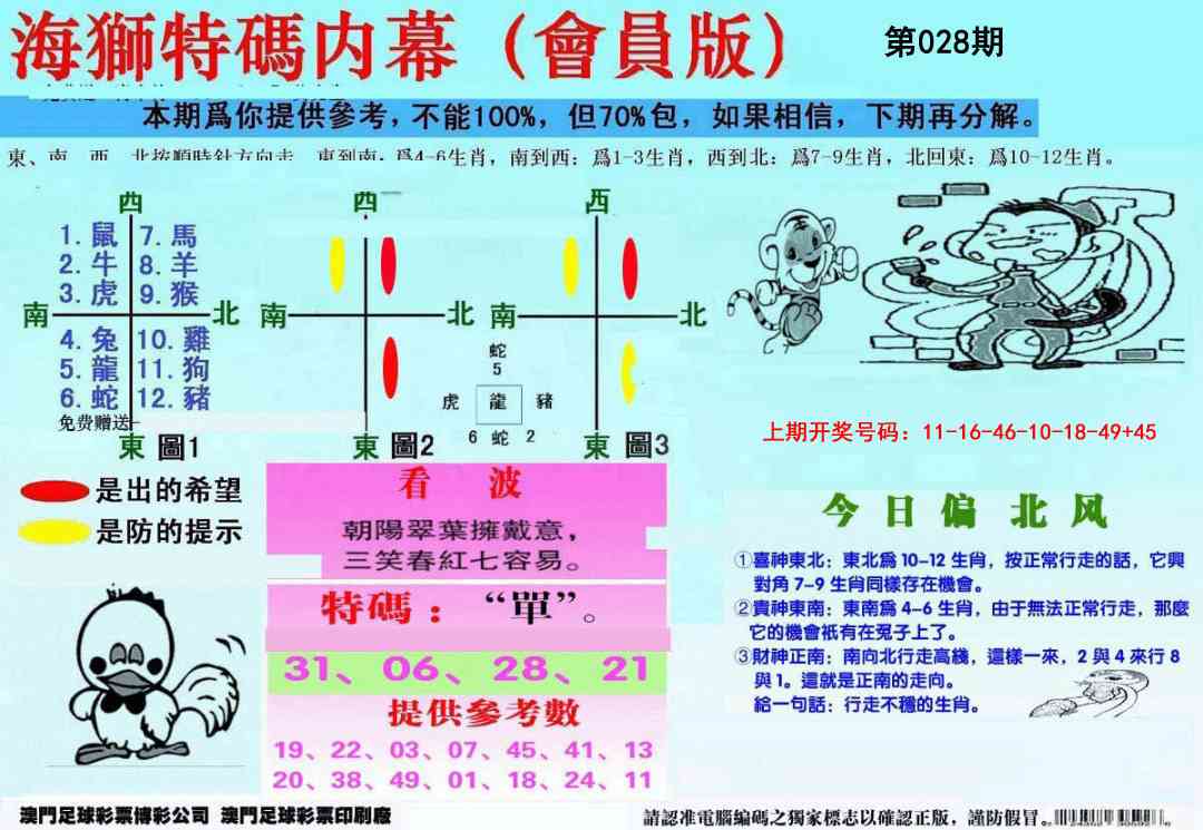 028期另版海狮特码内幕报[图]
