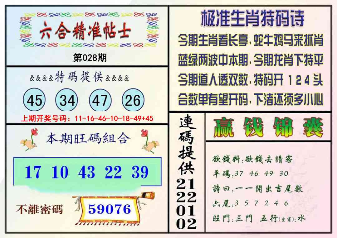 028期精准贴士[图]