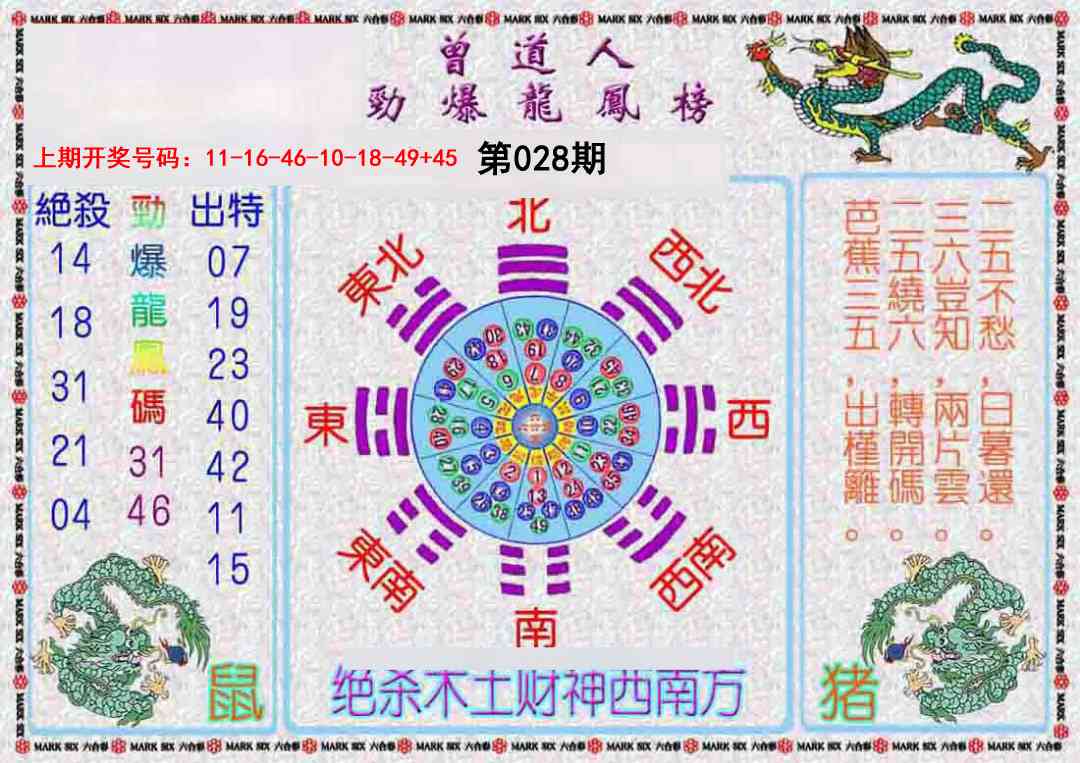 028期曾道人劲爆龙凤榜[图]