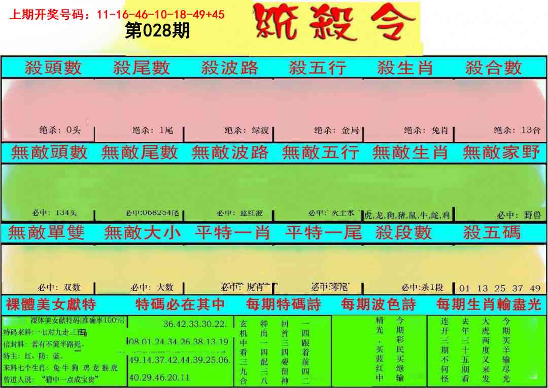 028期统杀令[图]