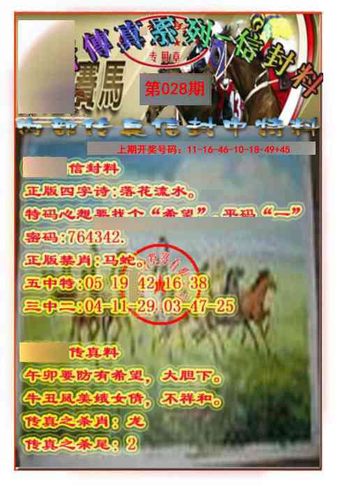 028期马会传真-信封料[图]
