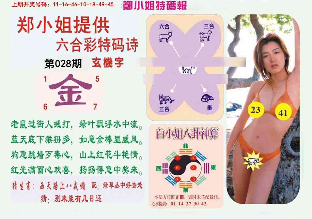 028期郑小姐特码报B[图]