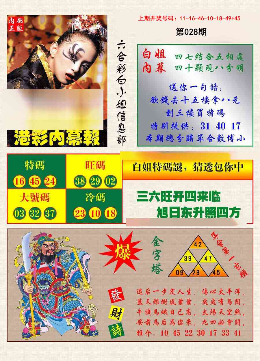 028期港彩内幕报[图]