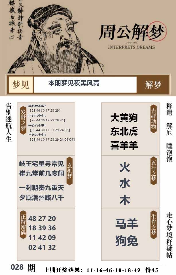028期周公解梦贴[图]