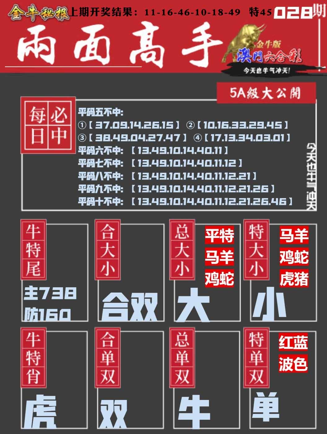 028期金牛两面高手[图]